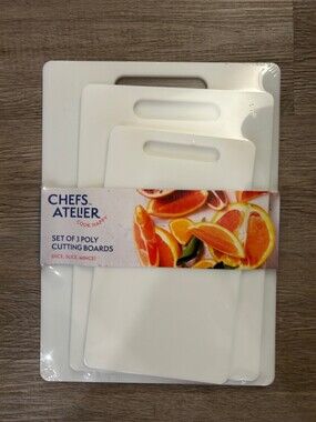Chefs Atelier Kitchen Set of 3 Cutting Boards With Easy Grip Handle